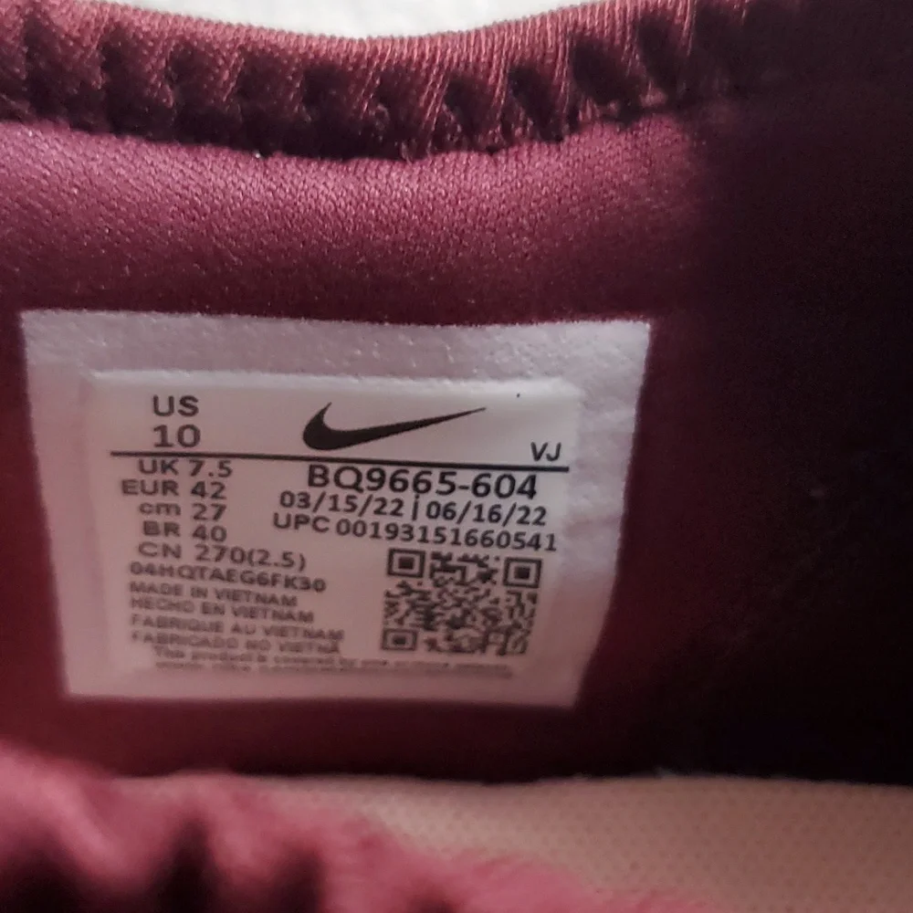 🌴 Nike Air Max Dia Winter Night Maroon Athletic Sneakers Size 10
